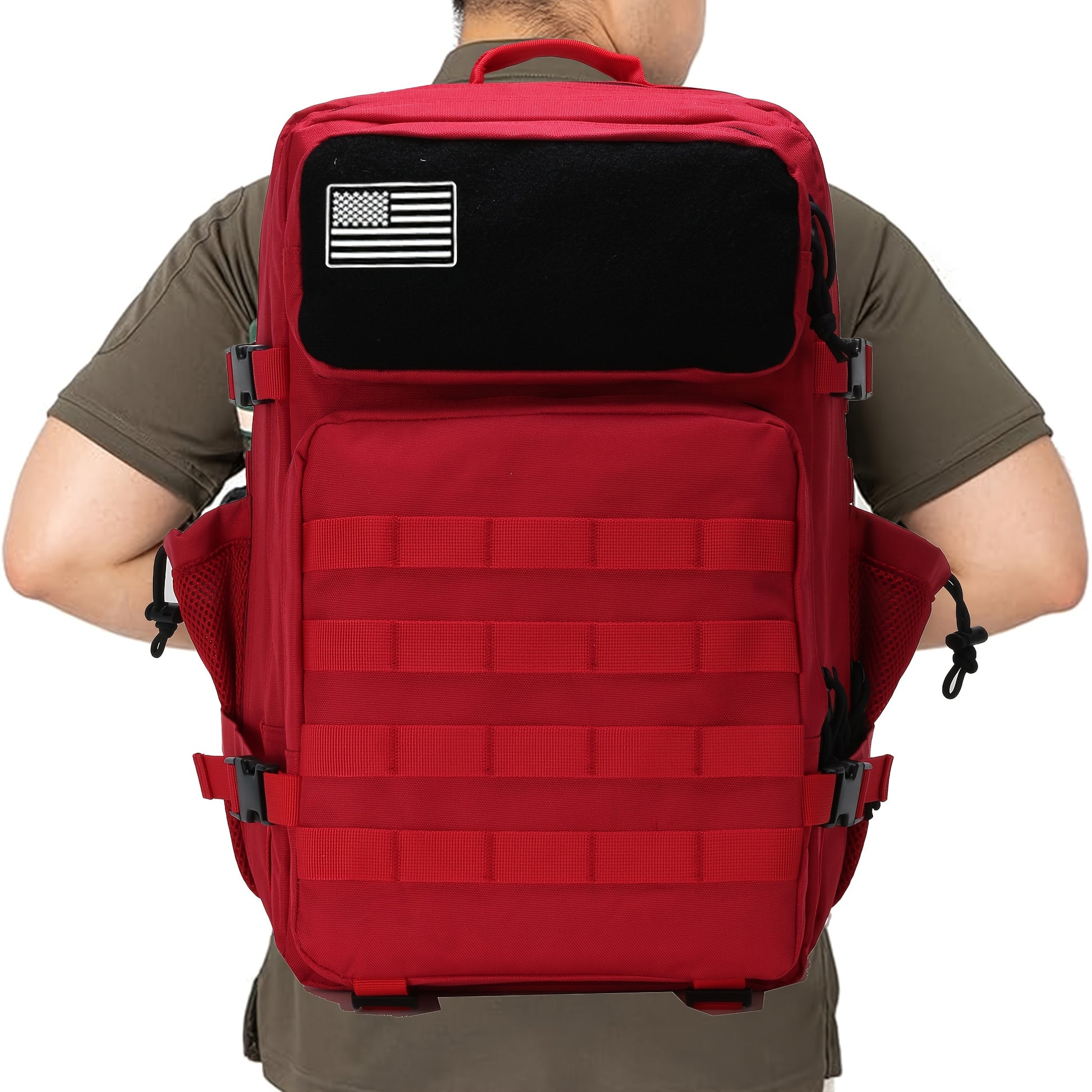 Military 45L Tactical Assault Backpack 3 day assault pack with Molle Waterproof backpack RED