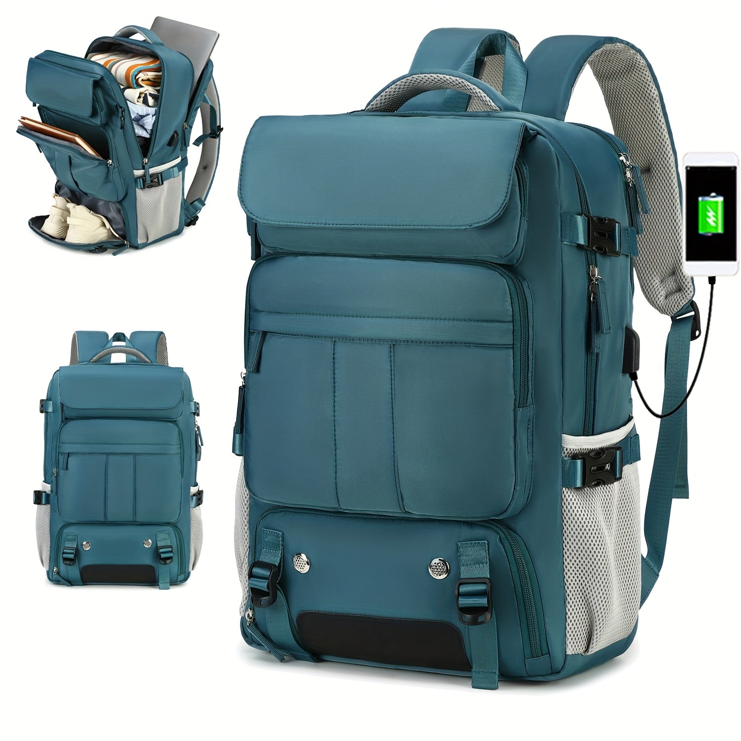 Travel Backpack for Women Men Carry On Backpack fits 16” Laptop Waterproof Convertible Backpack with Shoe Compartment