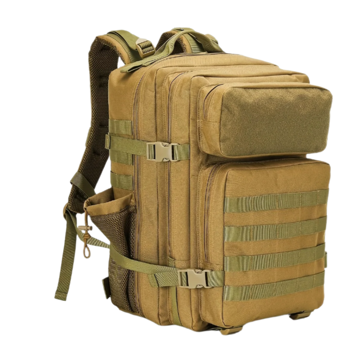 Military 45L Tactical Assault Backpack 3 day assault pack with Molle Waterproof backpack Khaki