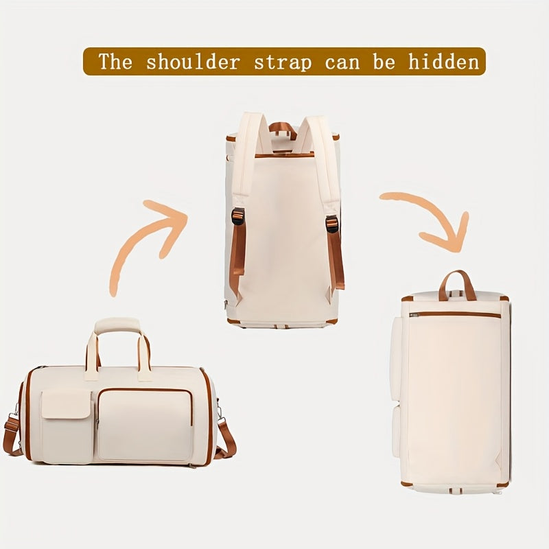 Convertible Travel Garment Bag, Overnight Bag Waterproof Carry-on Garment Duffel Bag for Men Women - 2 in1 Hanging Suitcase Suit Business Travel Bag