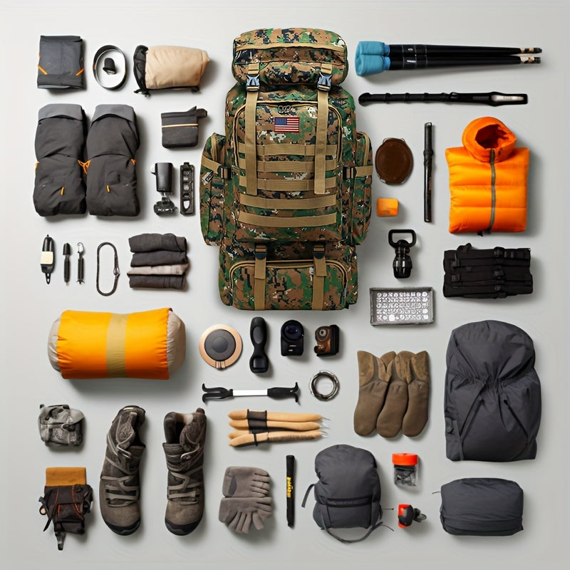 70L Hiking Backpack for Men, Waterproof Lightweight Camping Backpack, Military Rucksack with Molle, 3-Day Assault Pack for Travel, Climbing, Outdoor Sports