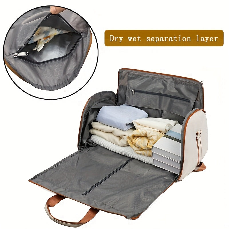 Convertible Travel Garment Bag, Overnight Bag Waterproof Carry-on Garment Duffel Bag for Men Women - 2 in1 Hanging Suitcase Suit Business Travel Bag