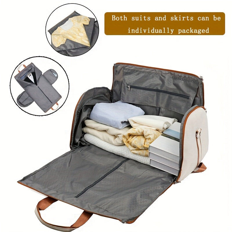 Convertible Travel Garment Bag, Overnight Bag Waterproof Carry-on Garment Duffel Bag for Men Women - 2 in1 Hanging Suitcase Suit Business Travel Bag