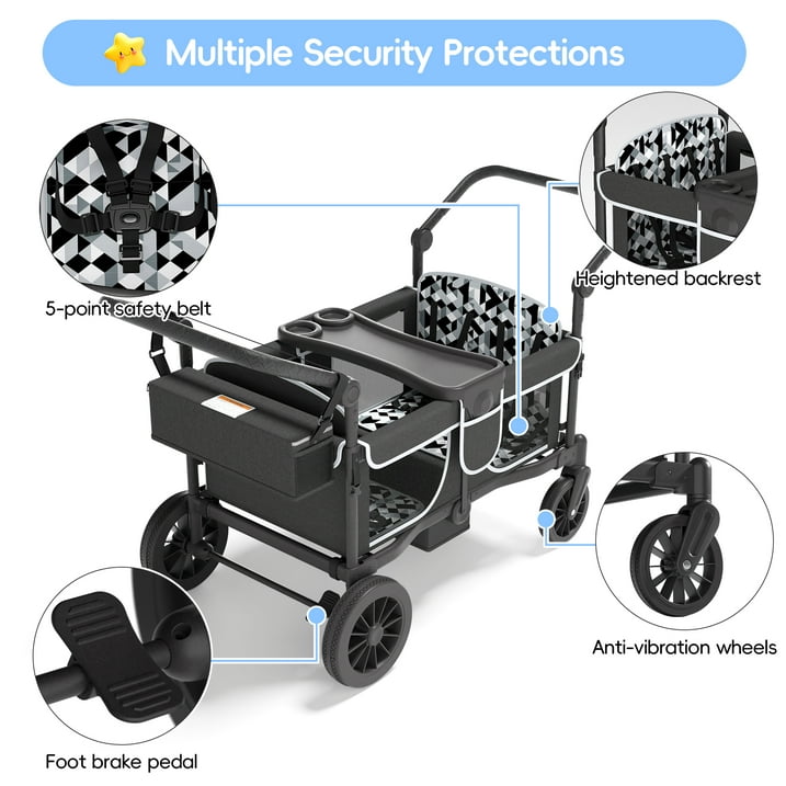 Osmika Foldable Wagon Stroller - All-Terrain Baby Stroller Wagon Outdoor (CP)