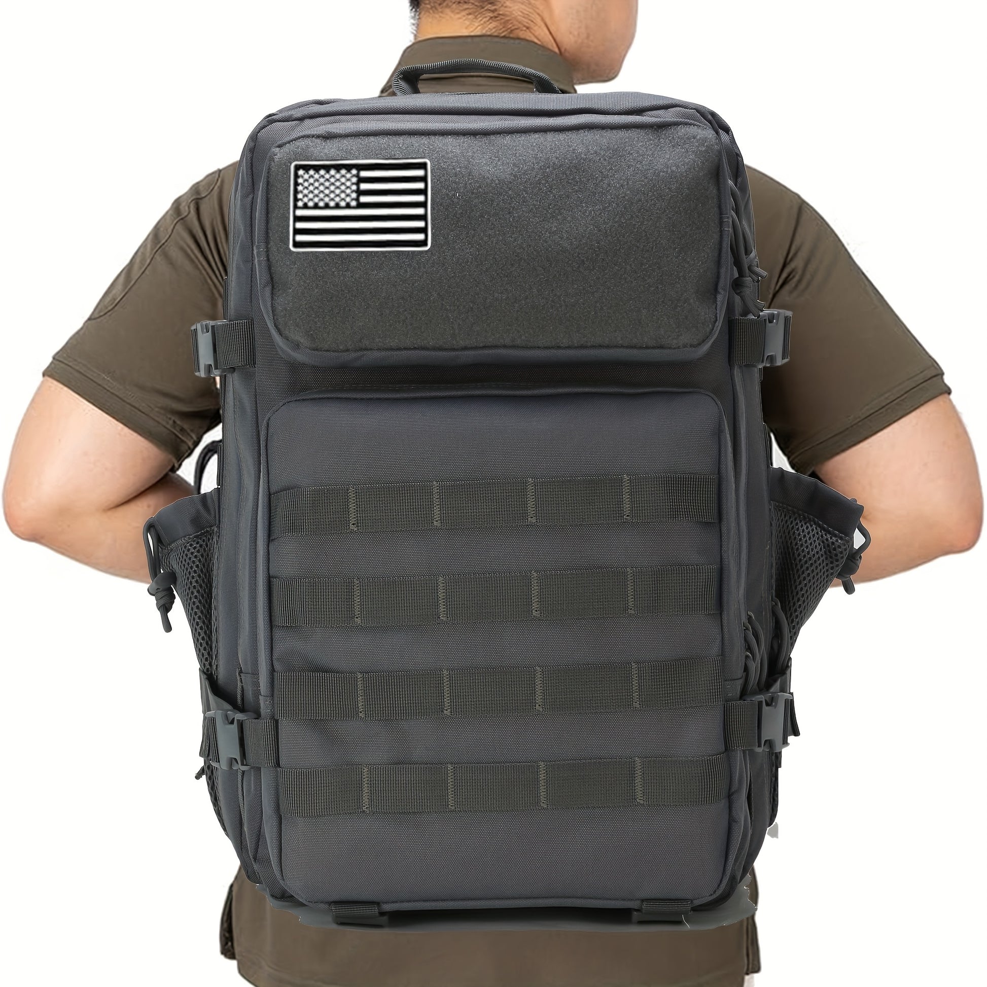 Military 45L Tactical Assault Backpack 3 day assault pack with Molle Waterproof backpack Black