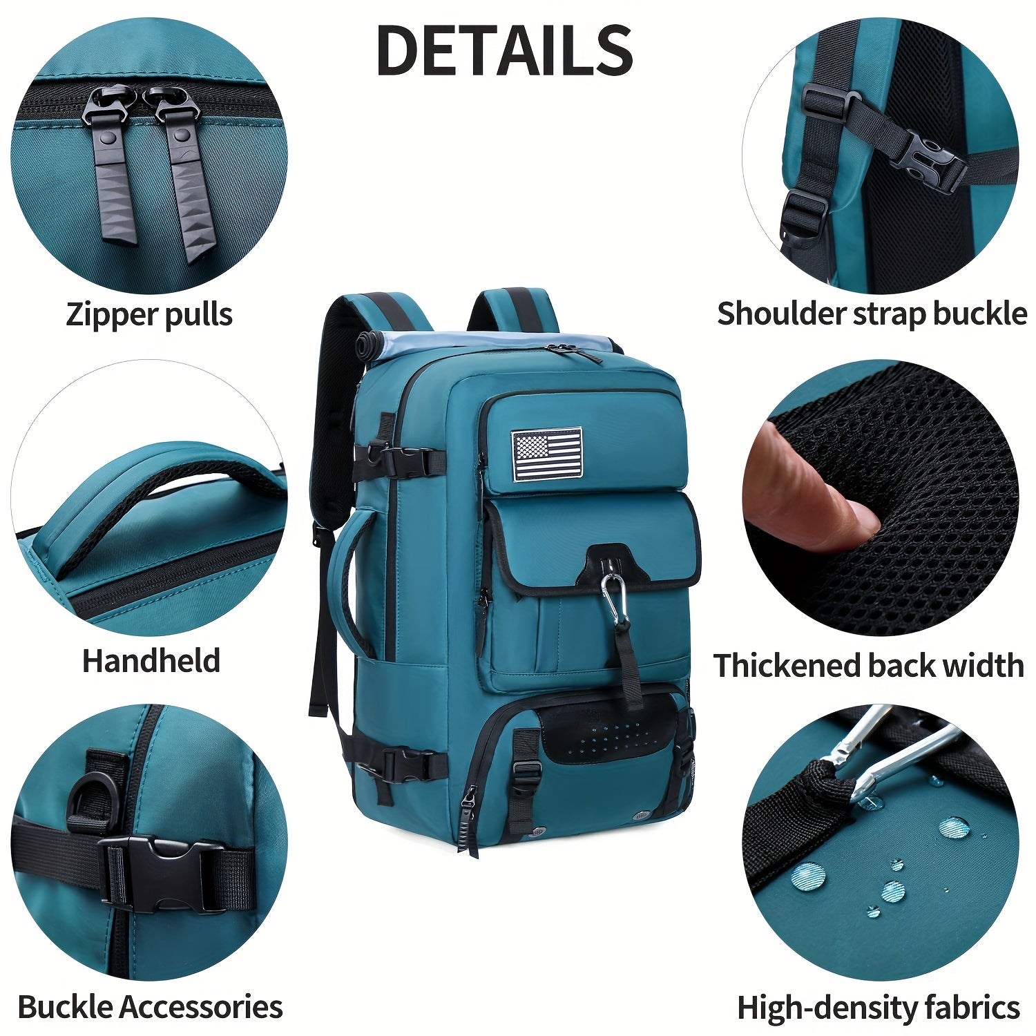 Lightweight Travel Backpack, Polyester Lining, Adjustable Straps, USB Charging, With Shoe Compartment, Zip Closure, Unisex Outdoor Camping Backpacks