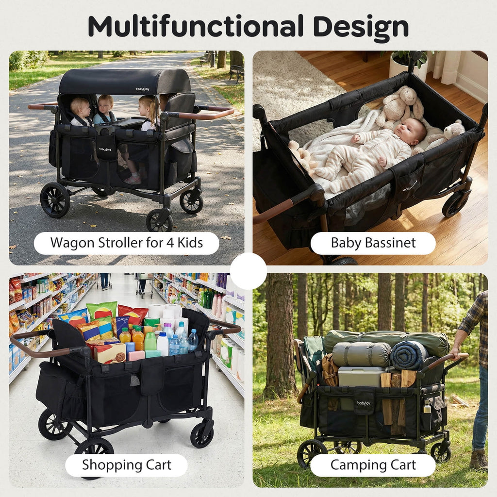 Osmika wagon stroller converting to bassinet mode for infants
