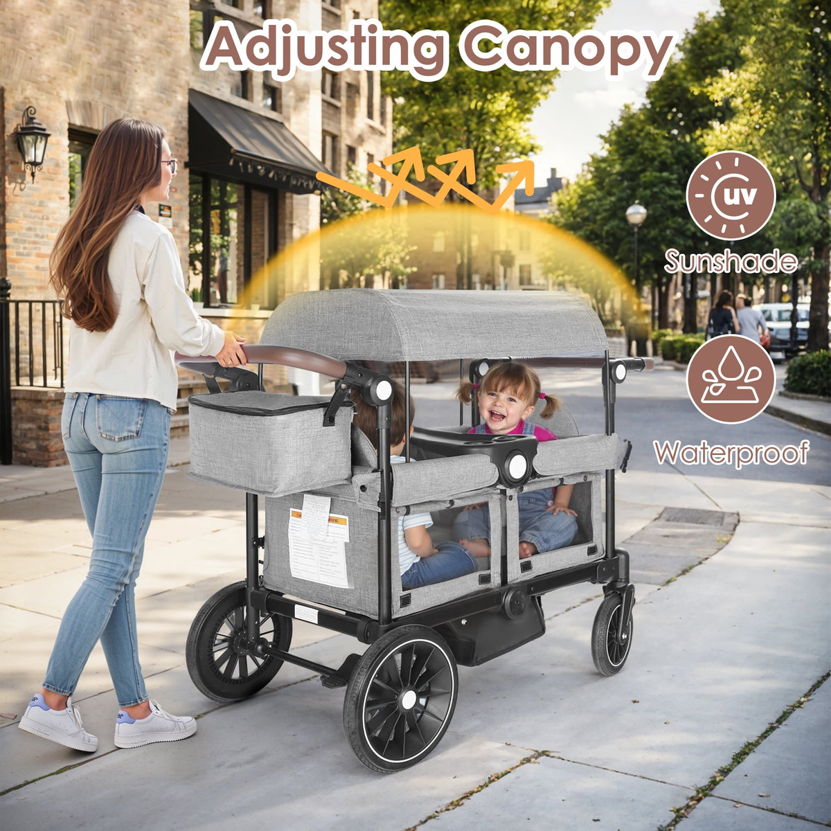 Family outing with the Osmika stroller wagon