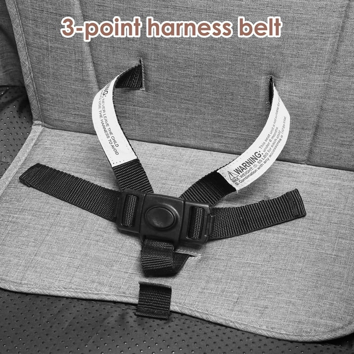 3-point harness belt on a car seat