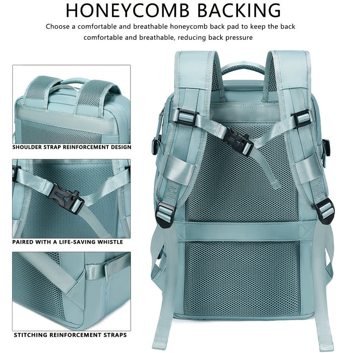 Osmika weekender — honeycomb back panel with shoulder strap reinforcement