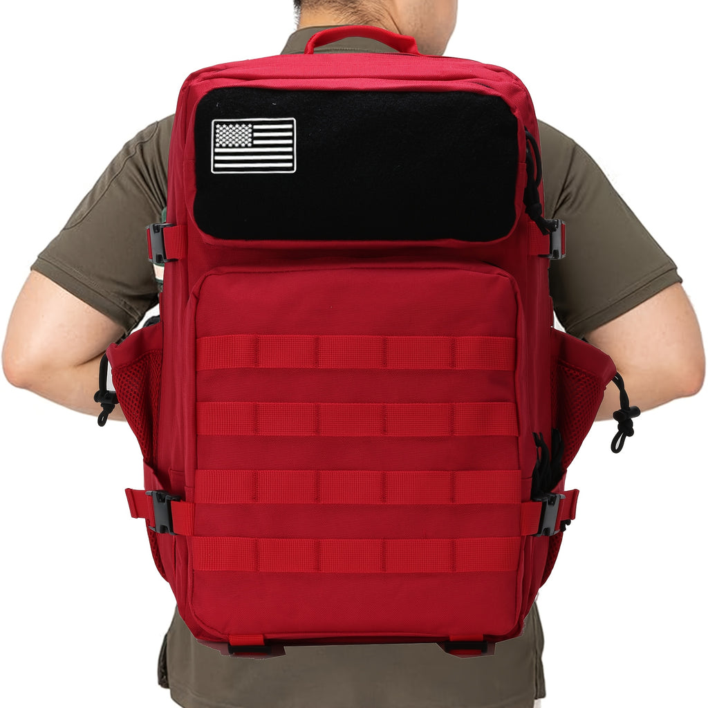 Military 45L Tactical Assault Backpack 3 day assault pack with Molle Waterproof backpack RED