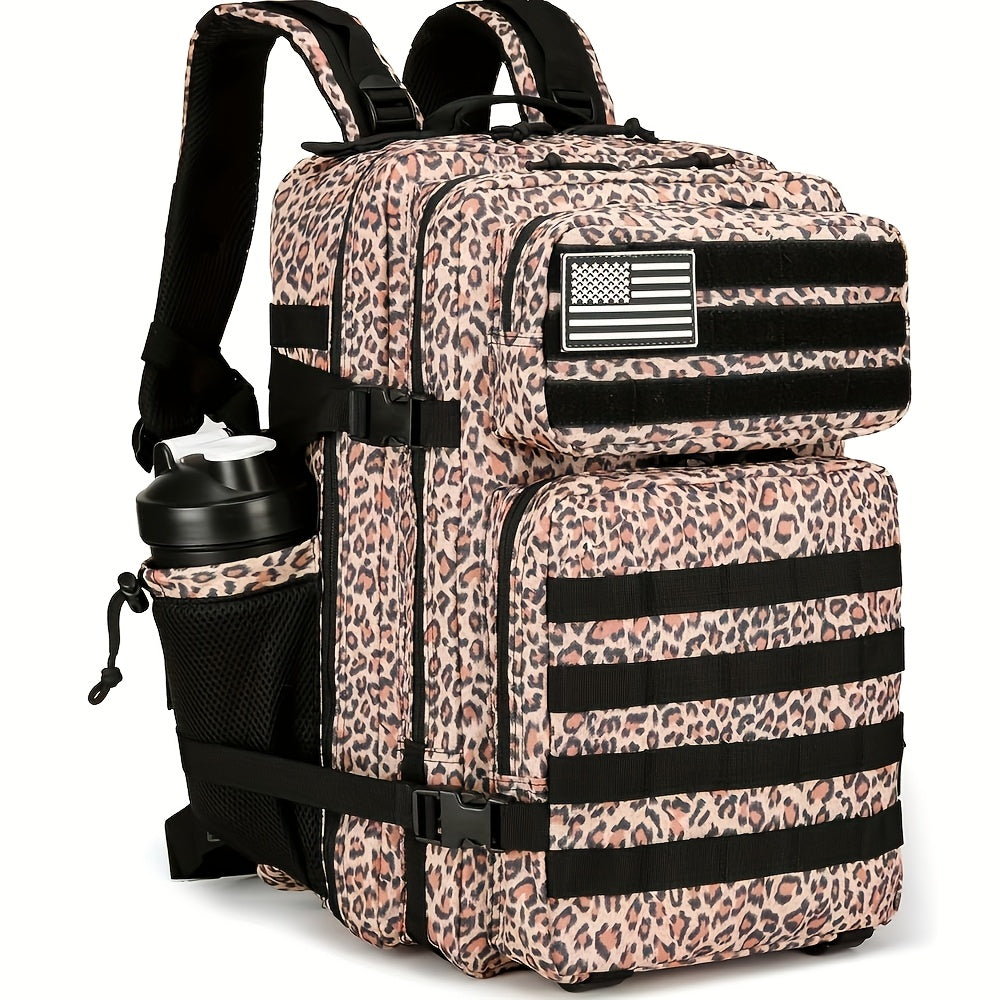 Military 45L Tactical Assault Backpack 3 day assault pack with Molle Waterproof backpack Leopard