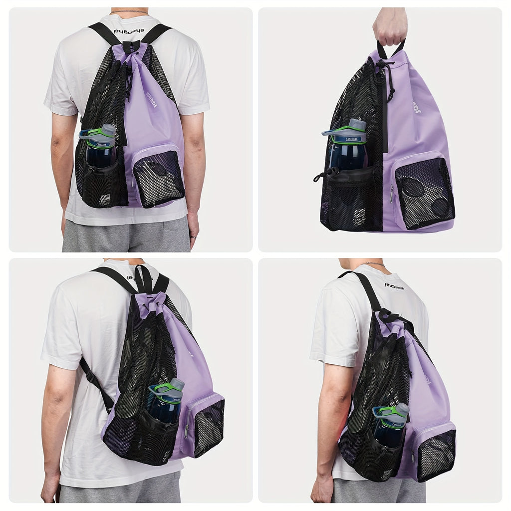 Mesh Backpack Lightweight Mesh Drawstring Backpack, Swimming Bag For School, Gym, And Workout Gear With Wet Pocket | Best Travel Backpack For Women Men