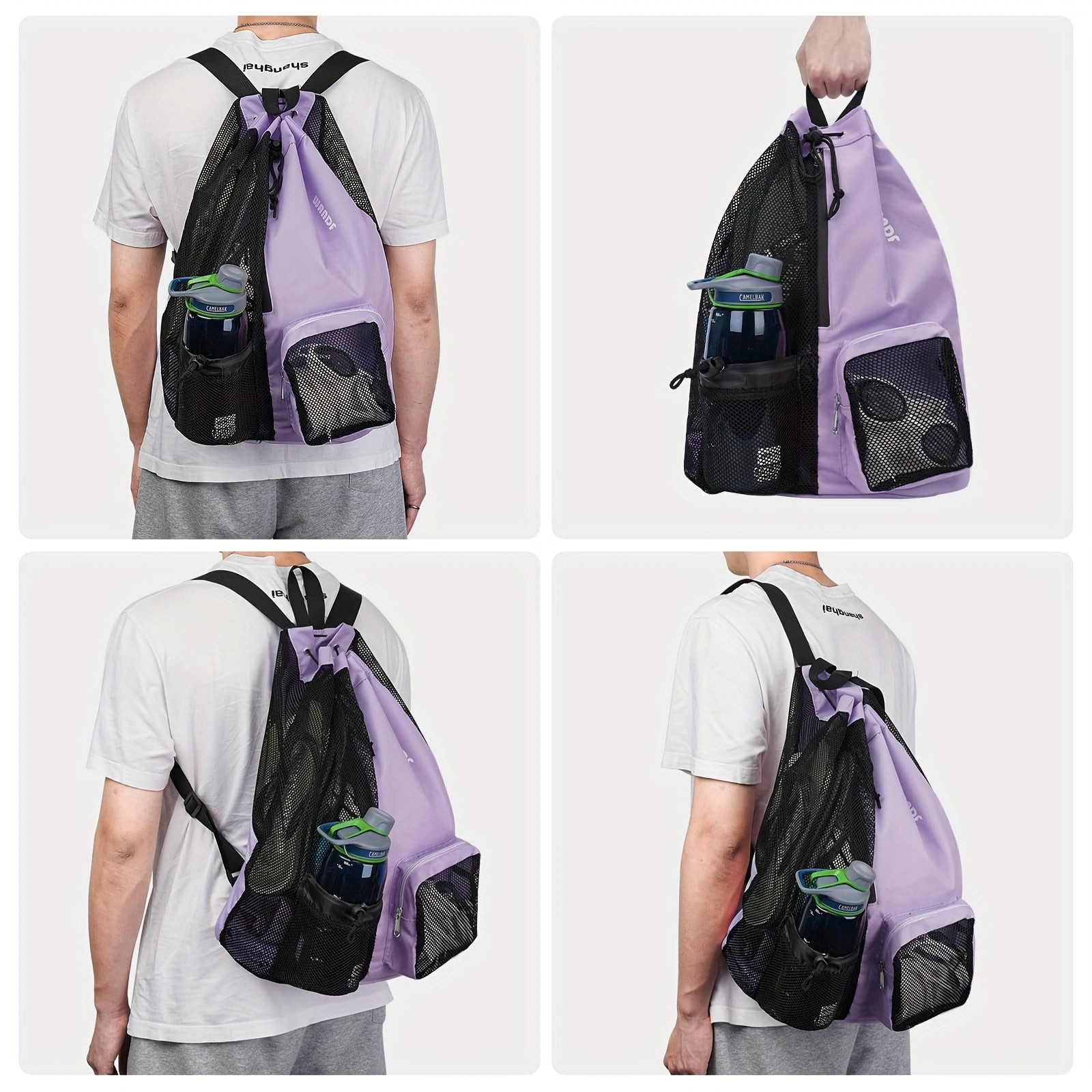 Mesh Backpack Lightweight Mesh Drawstring Backpack, Swimming Bag For School, Gym, And Workout Gear With Wet Pocket | Best Travel Backpack For Women Men