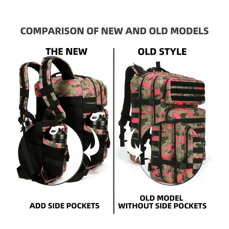 Military 45L Tactical Assault Backpack 3 day assault pack with Molle Waterproof backpack  Pink Camo
