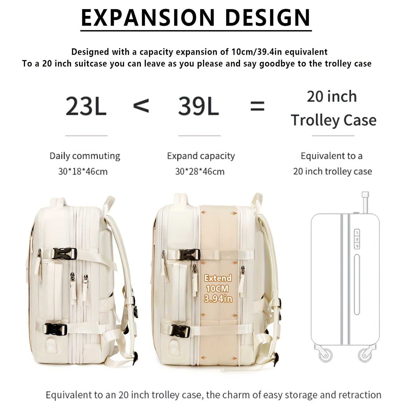 Travel Backpack, Carry On Laptop Bag, College Student Bag For Weekender, Large Capacity Travel Laptop Backpack