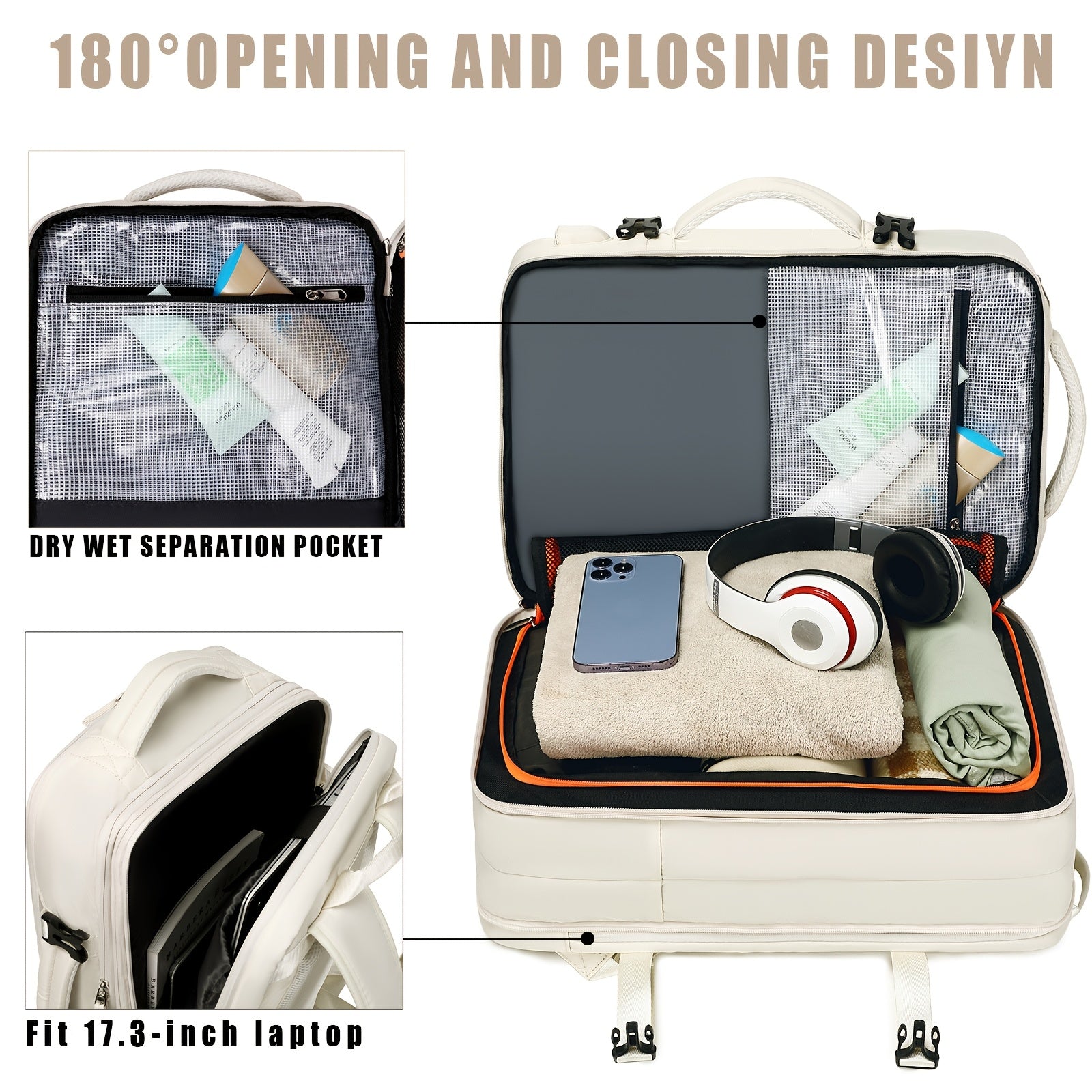 Travel Backpack, Carry On Laptop Bag, College Student Bag For Weekender, Large Capacity Travel Laptop Backpack