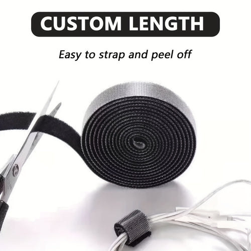 4 Rolls Self-Adhesive Hook and Loop Tape Heavy Duty Sticky Back Tape Fastener - Double Roll with Adhesive Backing - Cut to Size Strips