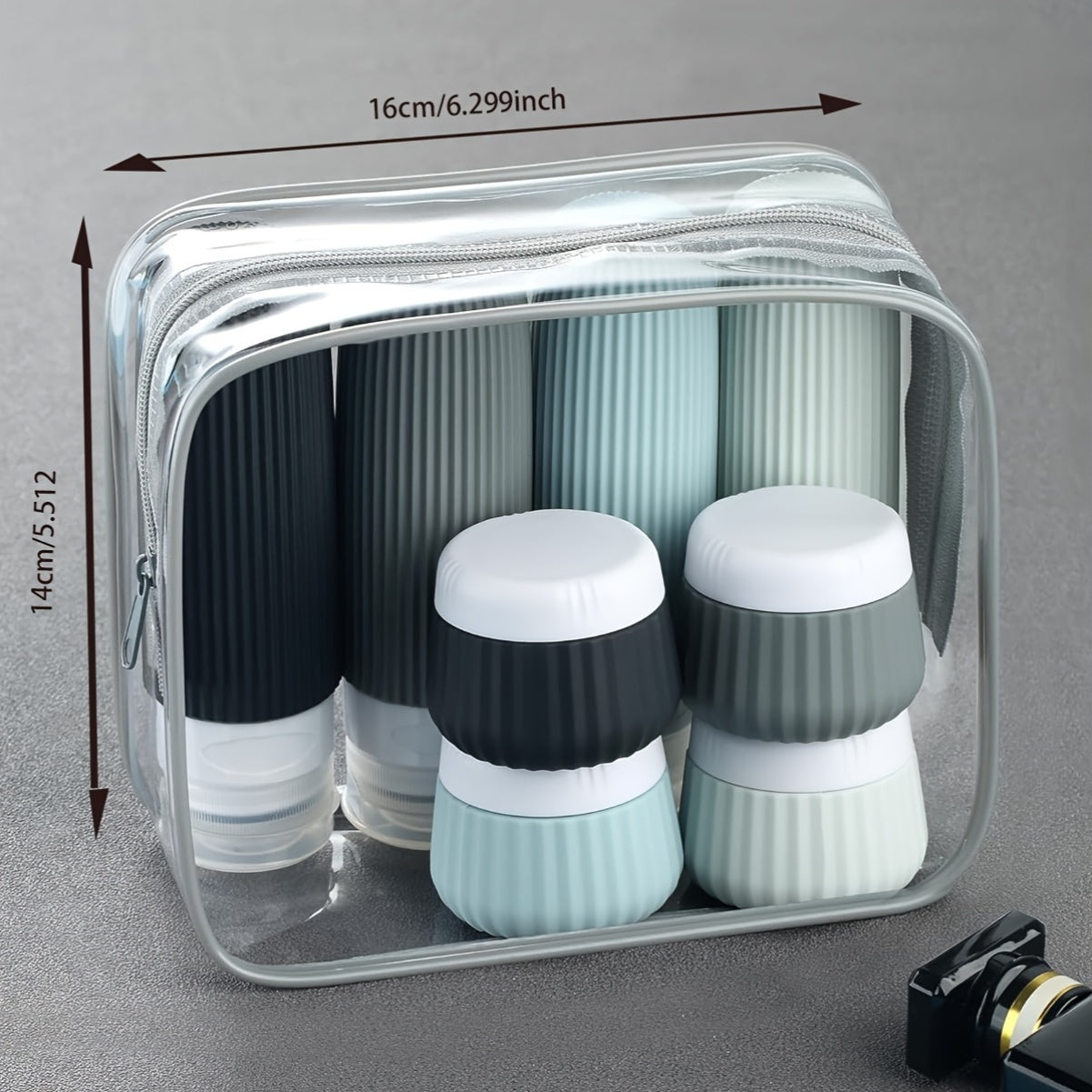 Travel Size Wash And Bath Products 3 Ounce, With Clear Bag, Leak-Proof Silicone Squeezable Travel Necessary accessories