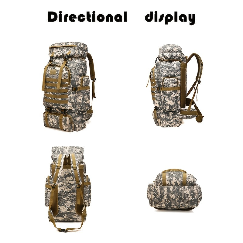 70L Hiking Backpack for Men, Waterproof Lightweight Camping Backpack, Military Rucksack with Molle, 3-Day Assault Pack for Travel, Climbing, Outdoor Sports