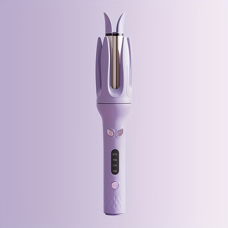 Auto Hair Curler with Rotation, 4 Heat Settings (300°-410°F) for All Hair Types, Automatic Curling Iron with Anti-Scald Shell & Dual Rotation for Beach Waves & Spiral Curls