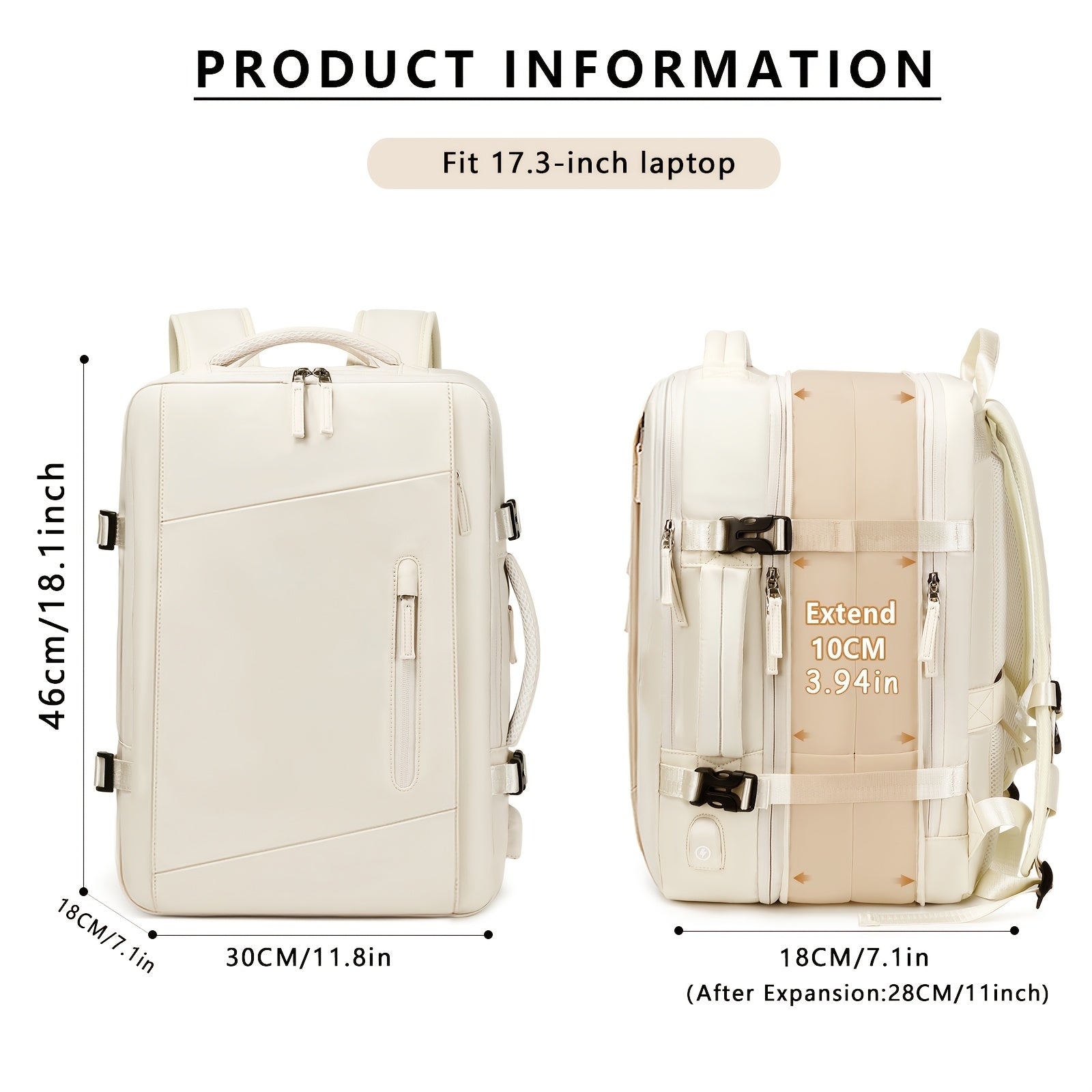 Travel Backpack, Carry On Laptop Bag, College Student Bag For Weekender, Large Capacity Travel Laptop Backpack