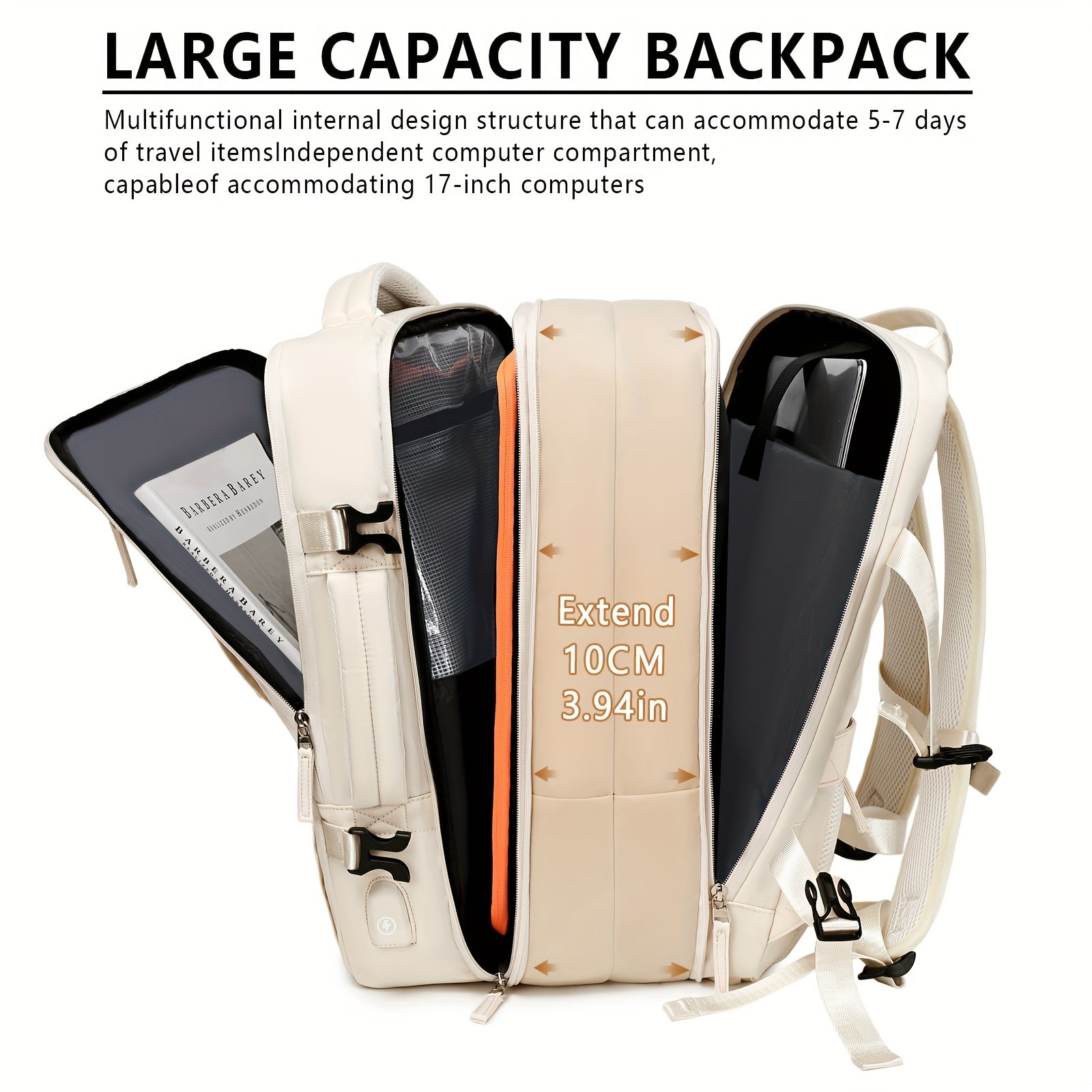 Travel Backpack, Carry On Laptop Bag, College Student Bag For Weekender, Large Capacity Travel Laptop Backpack