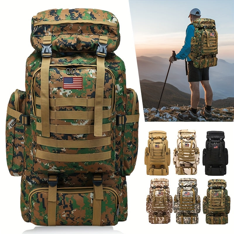 70L Hiking Backpack for Men, Waterproof Lightweight Camping Backpack, Military Rucksack with Molle, 3-Day Assault Pack for Travel, Climbing, Outdoor Sports