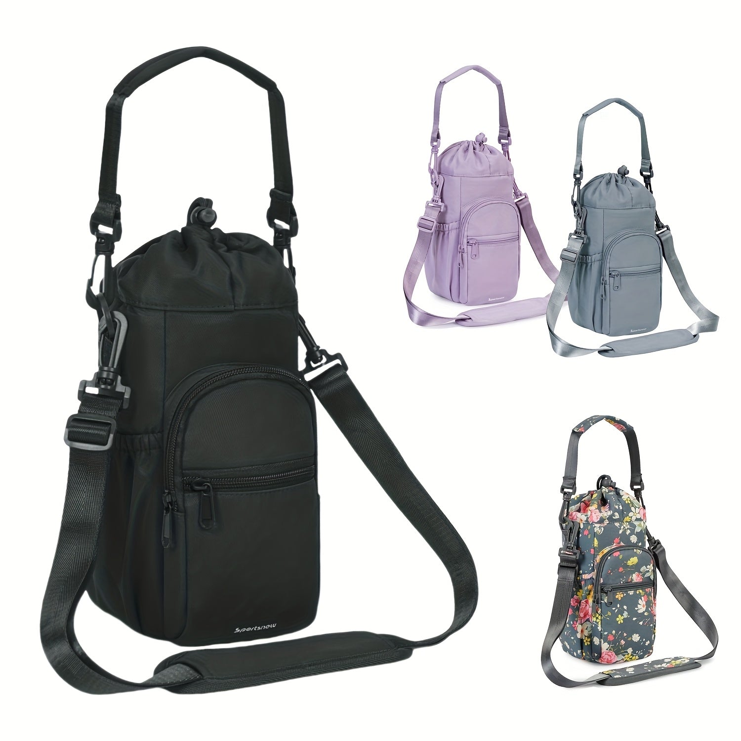 Water Bottle Carrier Bag with Phone Pocket for Stanley Cup 40/30oz,Insulated Neoprene Water Bottle Holder Cross-body Carrier Bag with Adjustable Shoulder & Handheld Strap