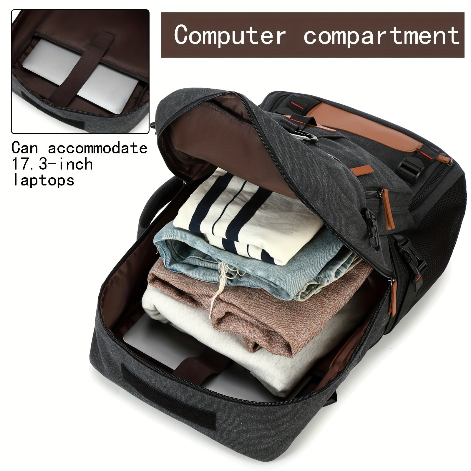 Travel Backpack for Women Men Carry On Backpack fits 18” Laptop Waterproof Convertible Backpack with Shoe Compartment