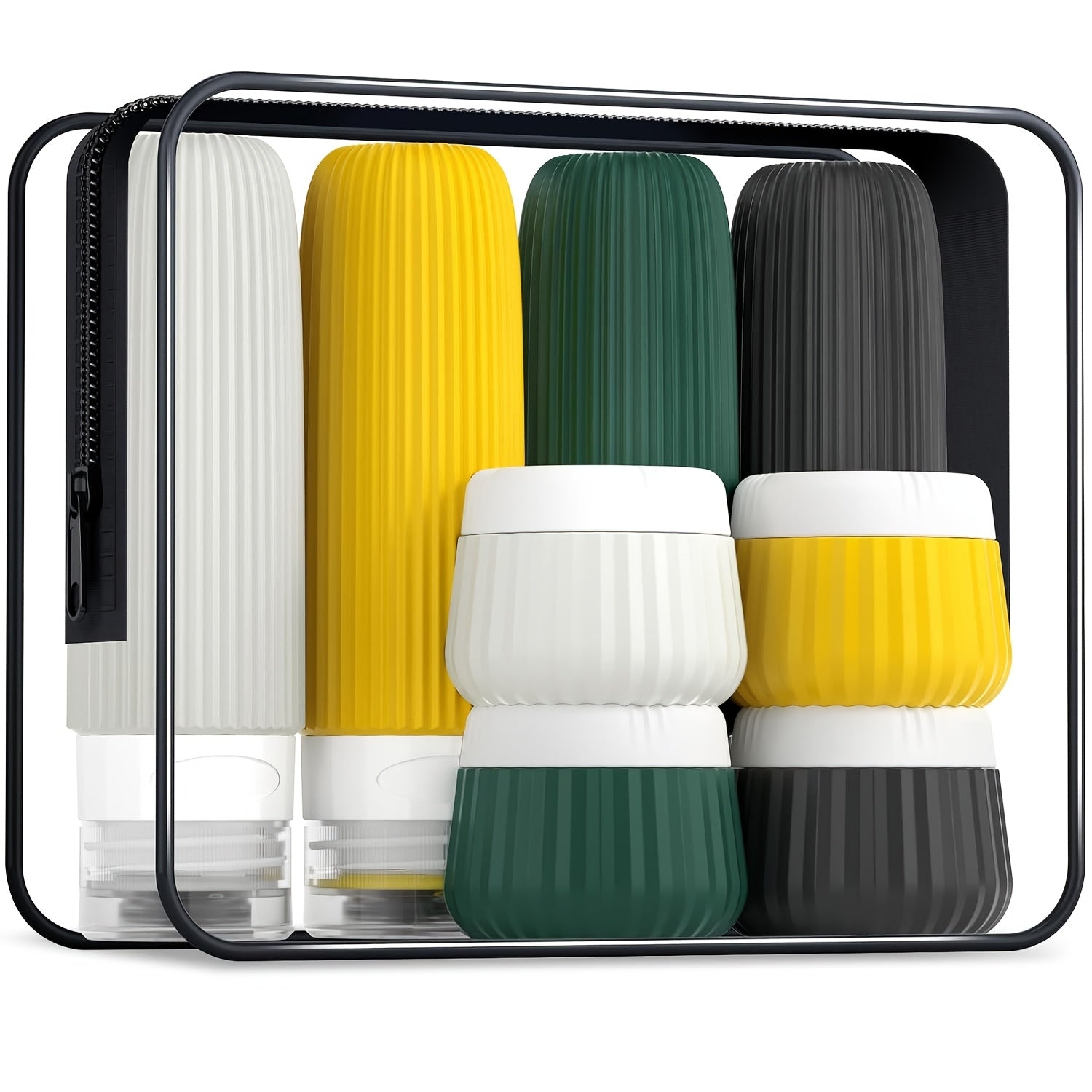 Travel Size Wash And Bath Products 3 Ounce, With Clear Bag, Leak-Proof Silicone Squeezable Travel Necessary accessories