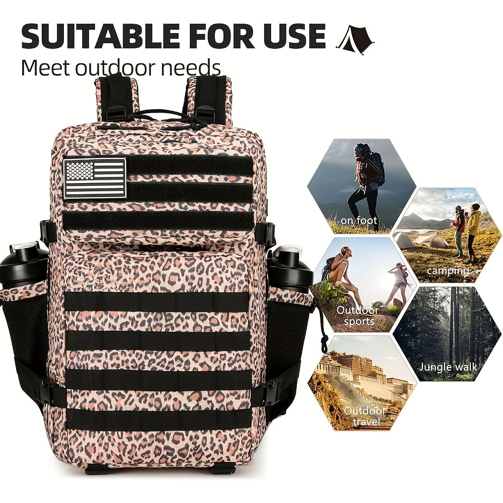 Military 45L Tactical Assault Backpack 3 day assault pack with Molle Waterproof backpack Leopard