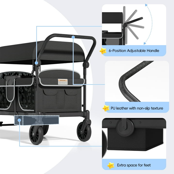 Osmika Foldable Wagon Stroller - All-Terrain Baby Stroller Wagon Outdoor (CP)
