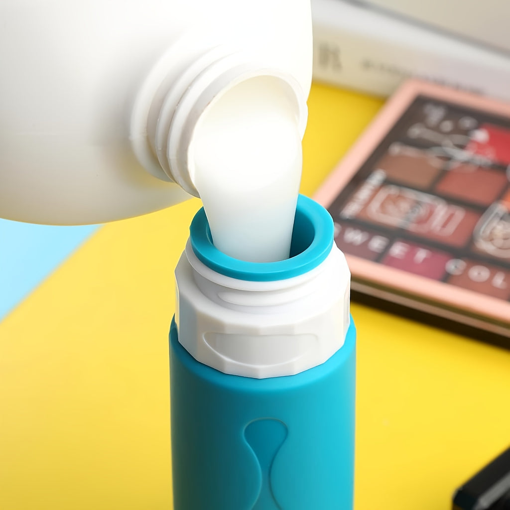 Silicone Travel Bottles - TSA-Approved Leakproof Containers - BPA-Free Fillable Liquid Travel Accessories, 3 oz, Round Unscented for Shampoo Lotion, Hand Wash, etc...