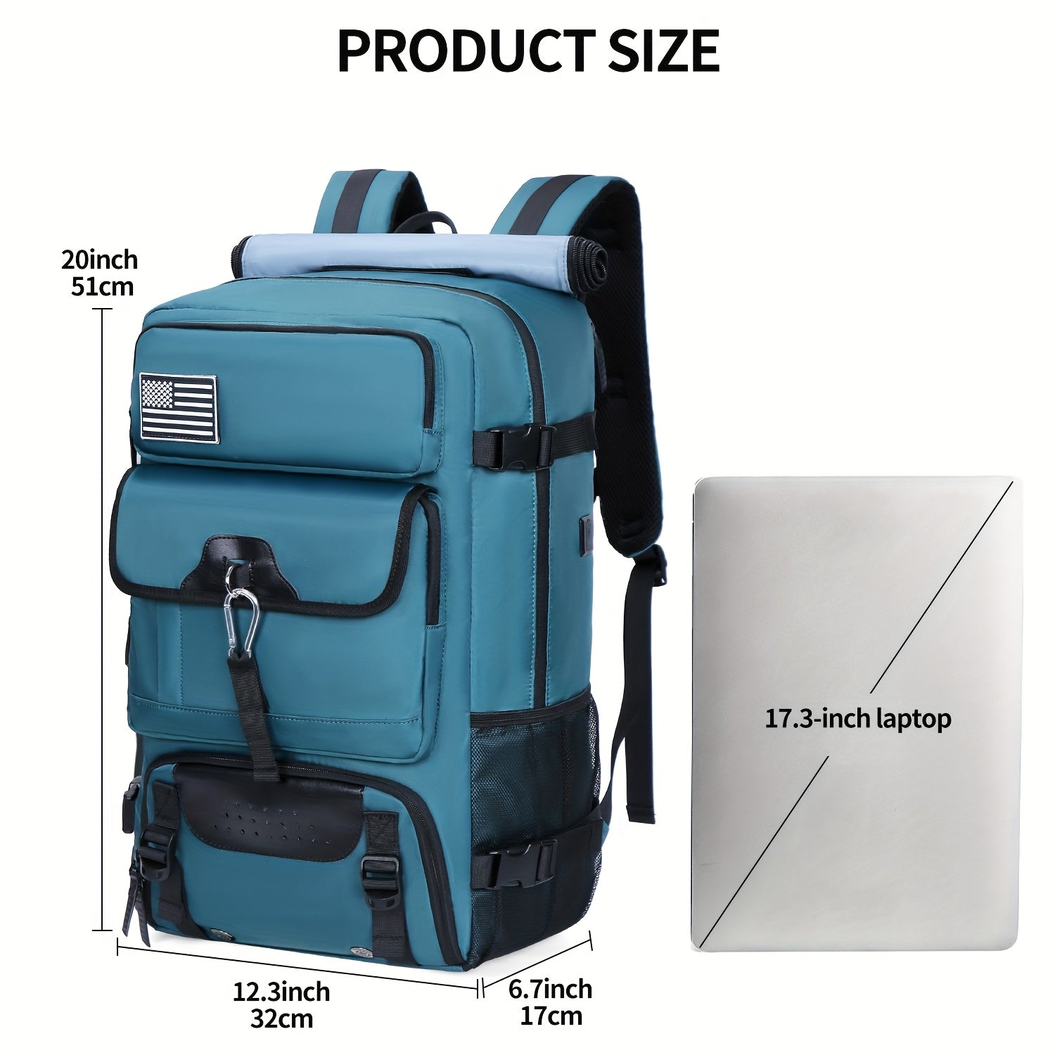Lightweight Travel Backpack, Polyester Lining, Adjustable Straps, USB Charging, With Shoe Compartment, Zip Closure, Unisex Outdoor Camping Backpacks