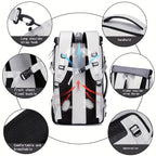 Travel Backpack for Women Men Carry On Backpack fits 16” Laptop Waterproof Convertible Backpack with Shoe Compartment (Grey)