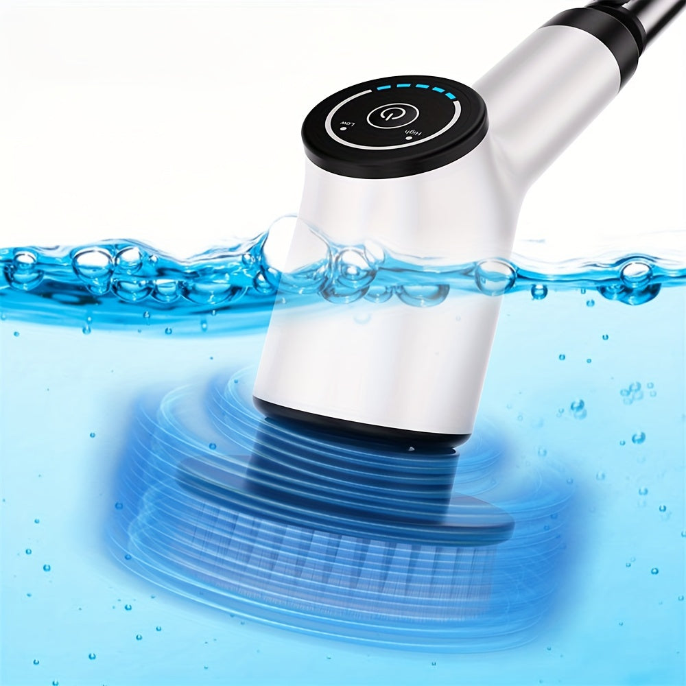 Electric Spin Scrubber, Cordless Cleaning Brush with 8 Replaceable Brush Heads and Adjustable Extension Handle, Power Scrubber Dual Speed Shower Scrubber for Tub, Tile, Floor, Bathroom, Kitchen, Car