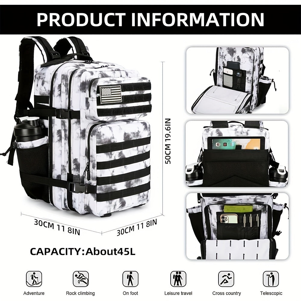 Military Tactical Backpack for Men and Women 45L Army 3 Days Assault Pack Bag Large Rucksack with Molle System