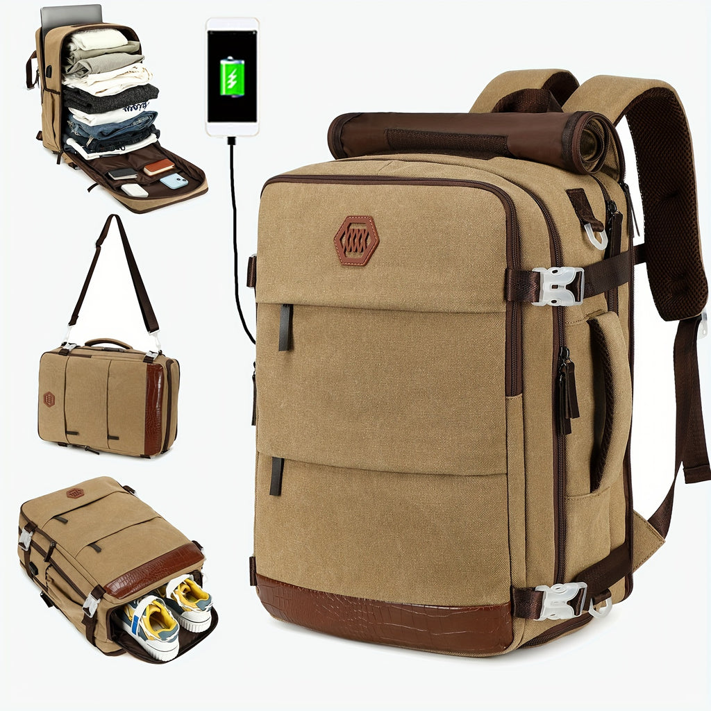 Laptop Backpack, 17.6-inch Laptop Compartment, Essential University Backpack, Travel Backpack, Airline Approved Business Travel Carry On Work Bag With Shoe Compartment