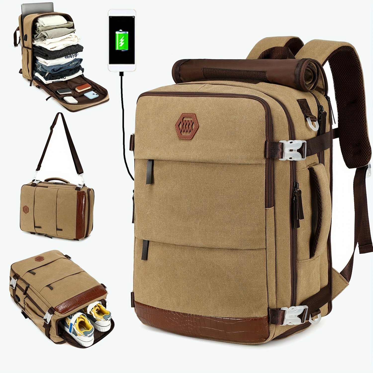 Laptop Backpack, 17.6-inch Laptop Compartment, Essential University Backpack, Travel Backpack, Airline Approved Business Travel Carry On Work Bag With Shoe Compartment
