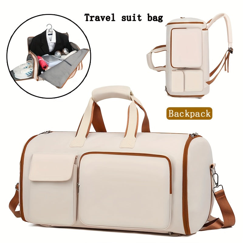 Convertible Travel Garment Bag, Overnight Bag Waterproof Carry-on Garment Duffel Bag for Men Women - 2 in1 Hanging Suitcase Suit Business Travel Bag