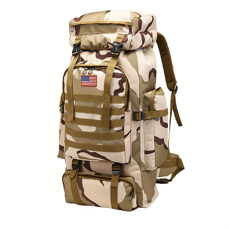 70L Hiking Backpack for Men, Waterproof Lightweight Camping Backpack, Military Rucksack with Molle, 3-Day Assault Pack for Travel, Climbing, Outdoor Sports