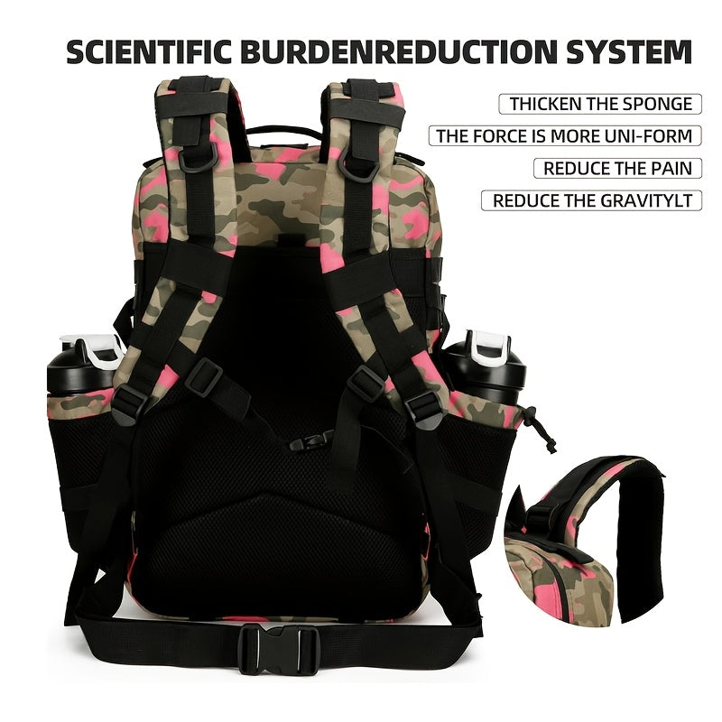 Military 45L Tactical Assault Backpack 3 day assault pack with Molle Waterproof backpack  Pink Camo