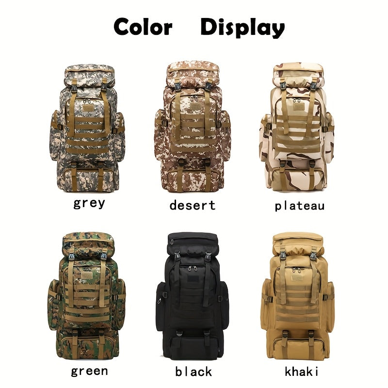 70L Hiking Backpack for Men, Waterproof Lightweight Camping Backpack, Military Rucksack with Molle, 3-Day Assault Pack for Travel, Climbing, Outdoor Sports