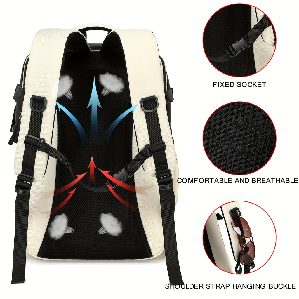Women's Travel Backpack, Airline Approved Laptop Bag for Men & Women, College Computer Bag, , Casual Backpack with Shoe Compartement