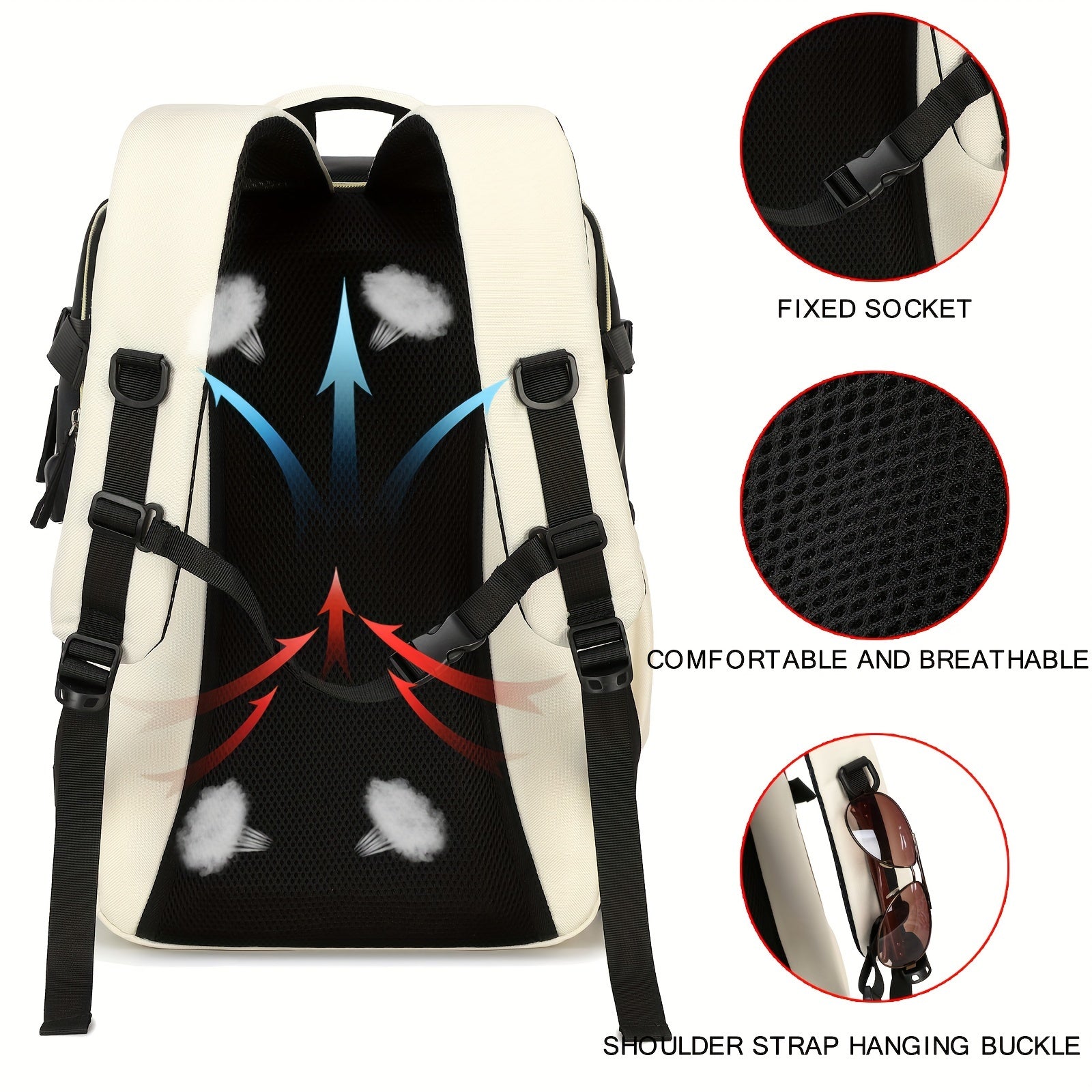 Women's Travel Backpack, Airline Approved Laptop Bag for Men & Women, College Computer Bag, , Casual Backpack with Shoe Compartement