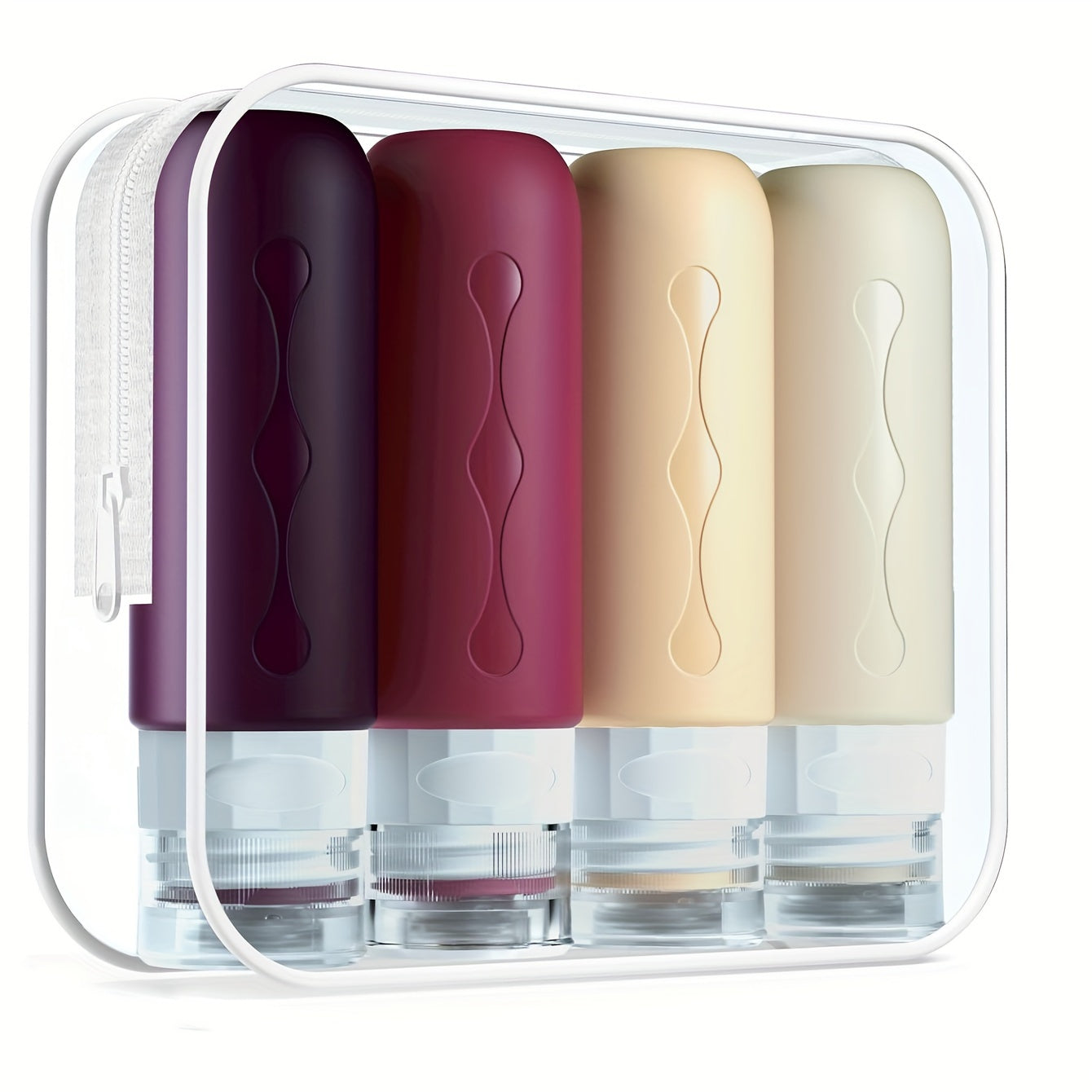 Silicone Travel Bottles - TSA-Approved Leakproof Containers - BPA-Free Fillable Liquid Travel Accessories, 3 oz, Round Unscented for Shampoo Lotion, Hand Wash, etc...