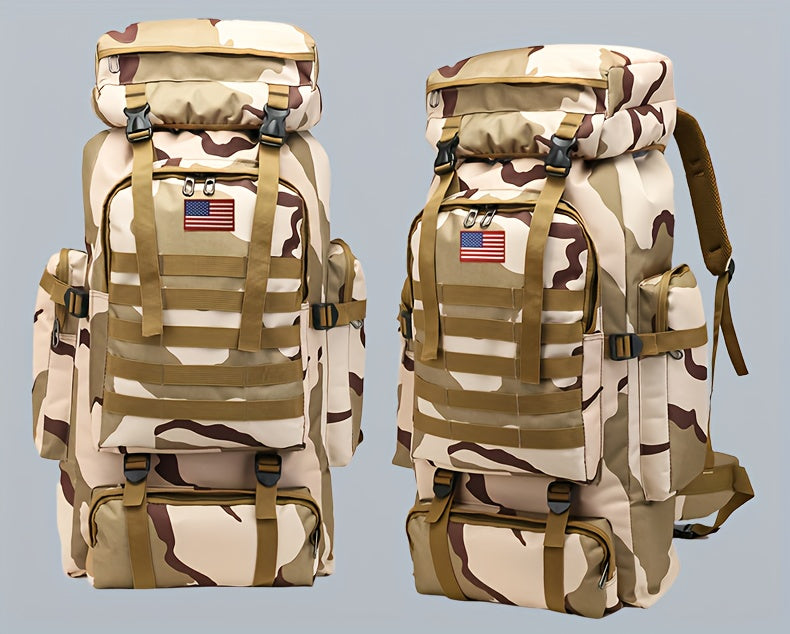 70L Hiking Backpack for Men, Waterproof Lightweight Camping Backpack, Military Rucksack with Molle, 3-Day Assault Pack for Travel, Climbing, Outdoor Sports