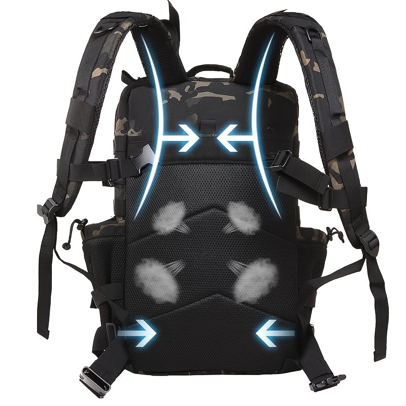 Military 45L Tactical Assault Backpack 3 day assault pack with Molle Waterproof backpack Camouflage