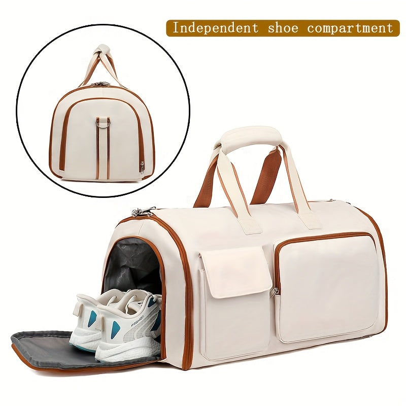 Convertible Travel Garment Bag, Overnight Bag Waterproof Carry-on Garment Duffel Bag for Men Women - 2 in1 Hanging Suitcase Suit Business Travel Bag